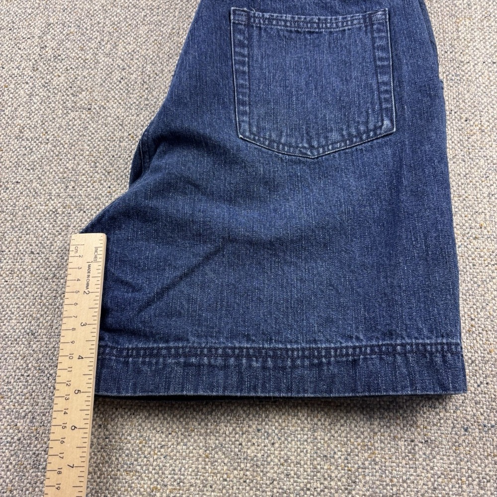 Woolrich Women's Blue Solid Denim Chino Shorts Regular Pockets Button 8 - Picture 6 of 7